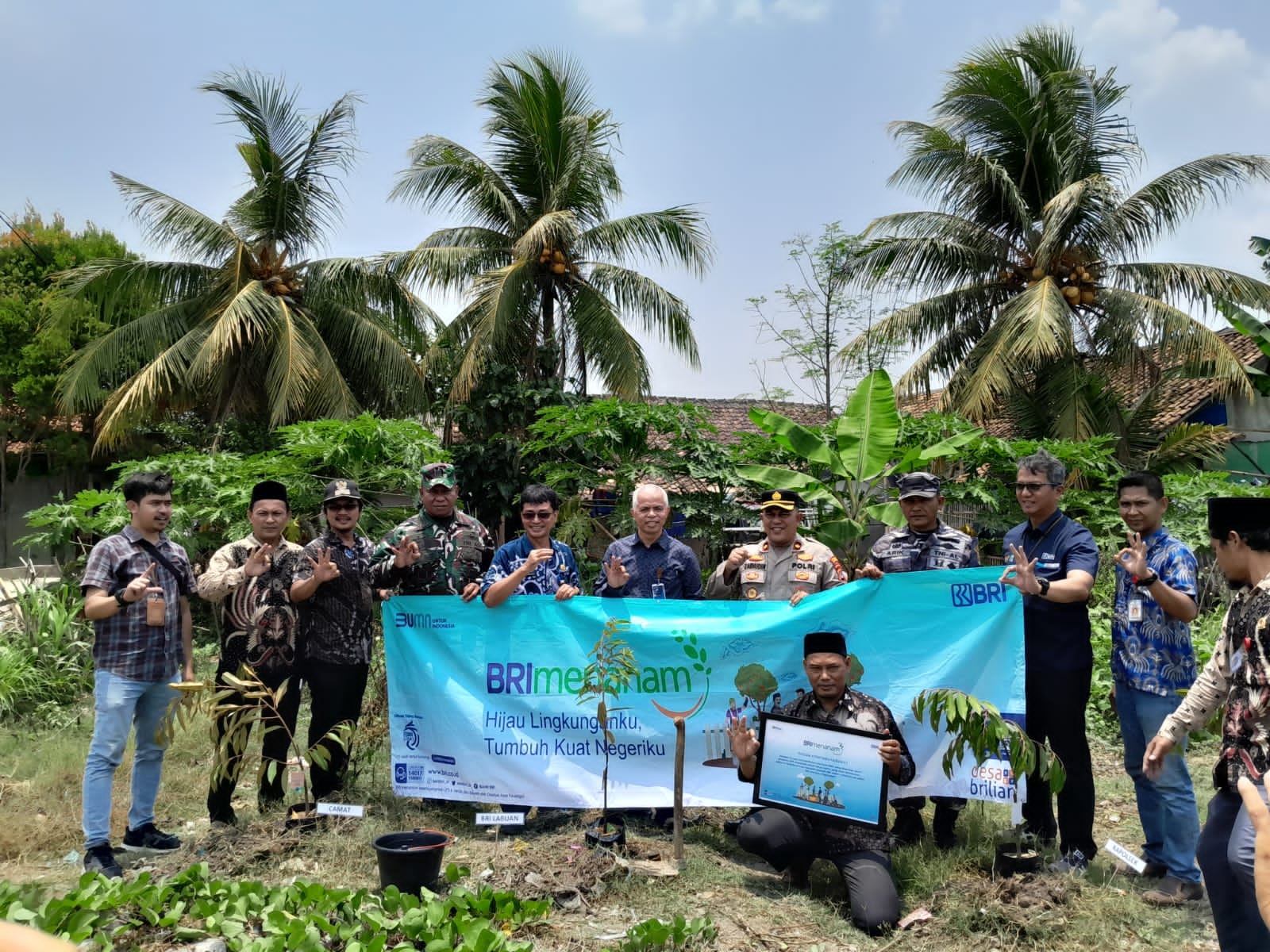 BRI Unit Caringin Bersama Warga Dan TNI Tanam 330 Bibit Pohon Produktif ...